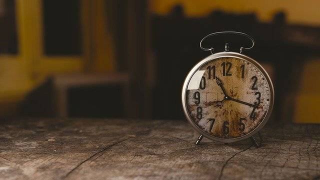 Clock on a table