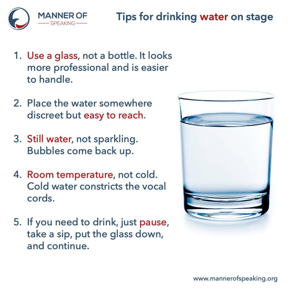 Tips for drinking water on stage